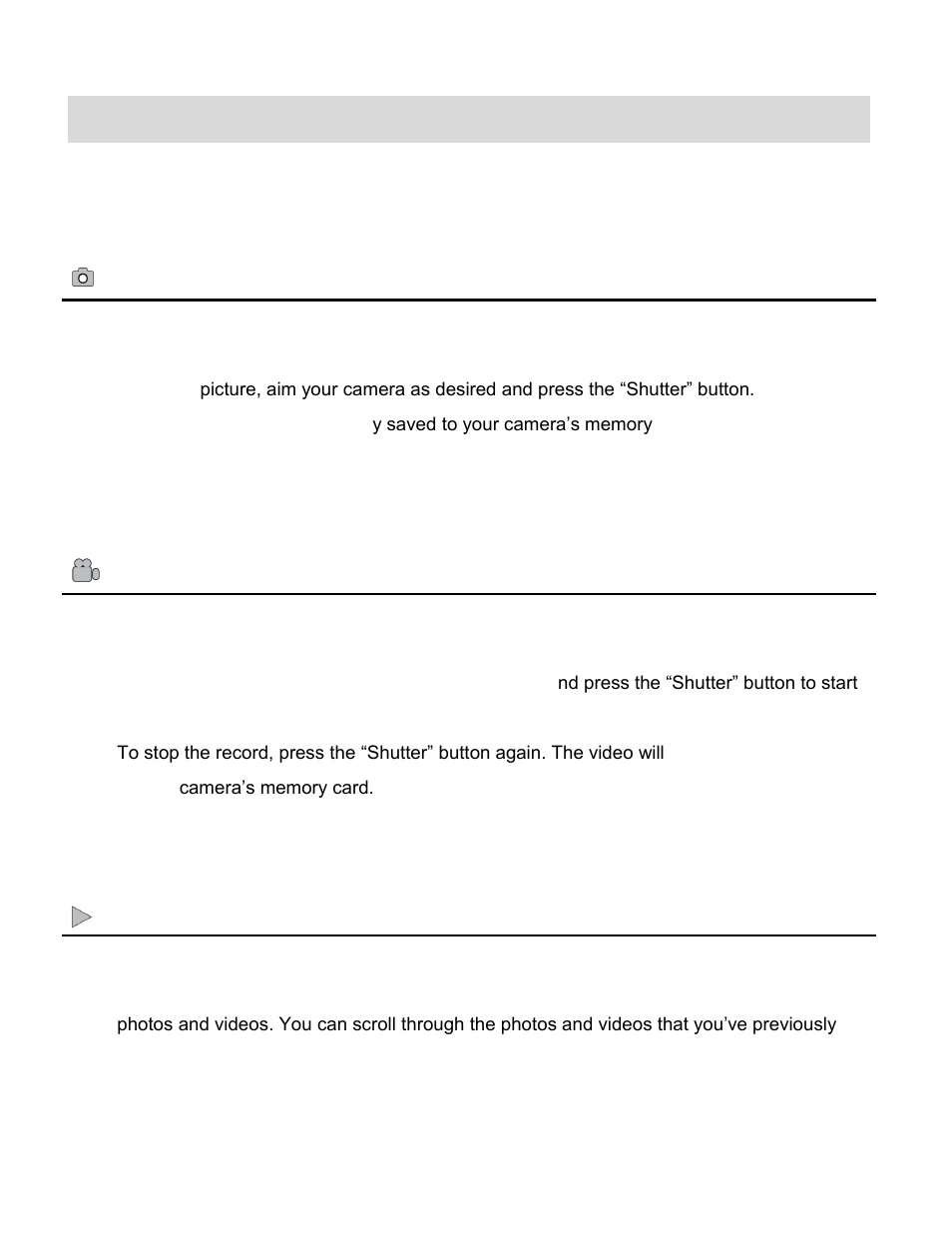 Main camera modes | Vivitar ViviCam X025 User Manual | Page 7 / 55