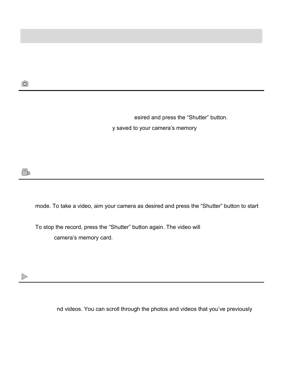 Main camera modes | Vivitar VIVICAM T532 User Manual | Page 7 / 55