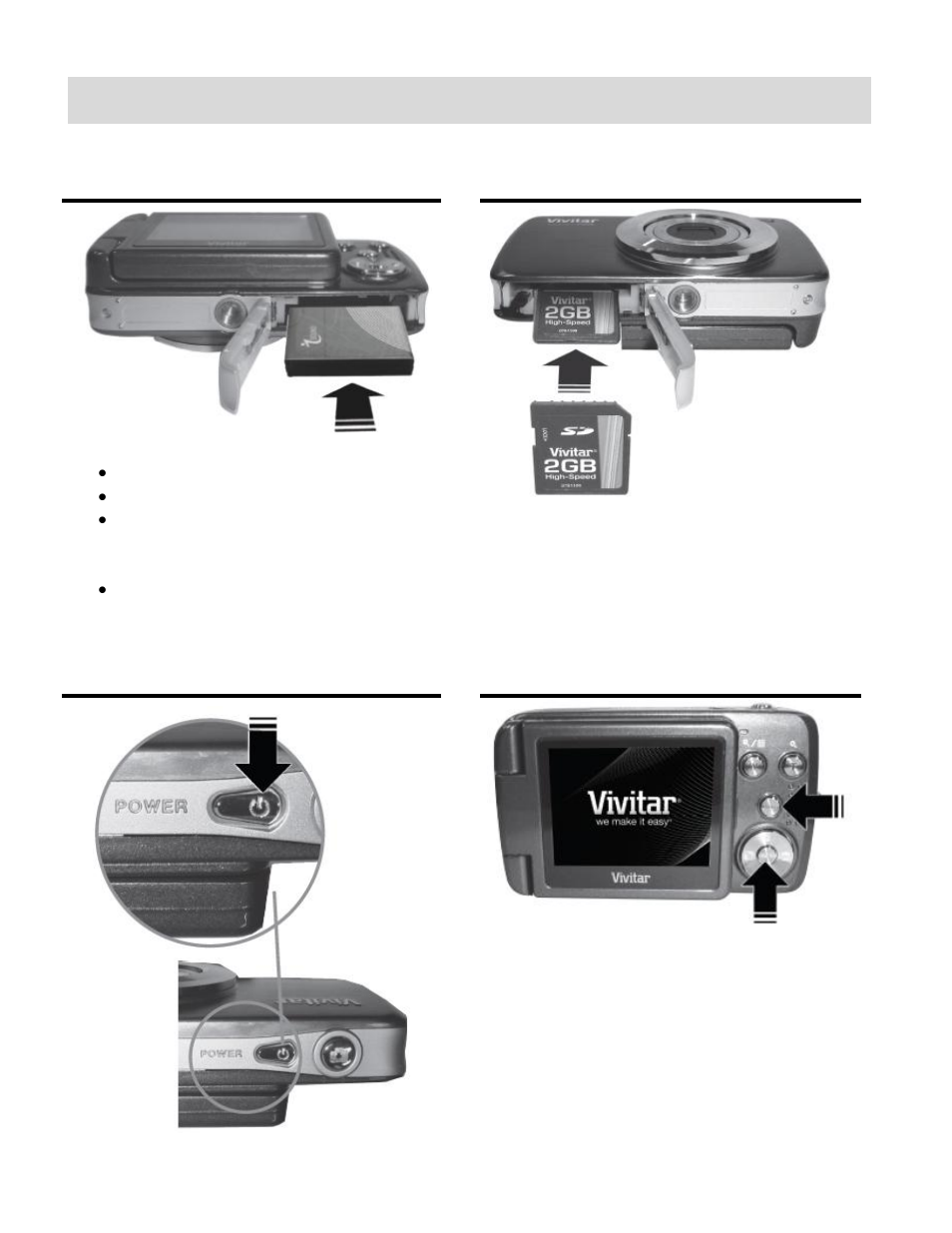 Initial camera setup | Vivitar VIVICAM F536 User Manual | Page 5 / 61