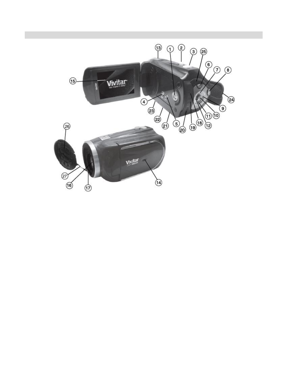 Parts of the camera | Vivitar DIGITAL VIDEO RECORDER DVR 943HDv2 User Manual | Page 4 / 65