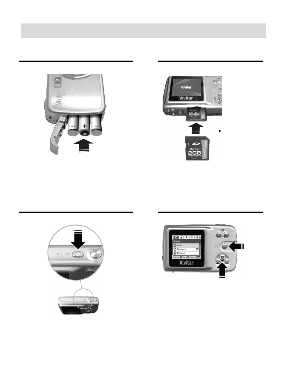 Initial camera setup | Vivitar ViviCam 7022 User Manual | Page 5 / 57