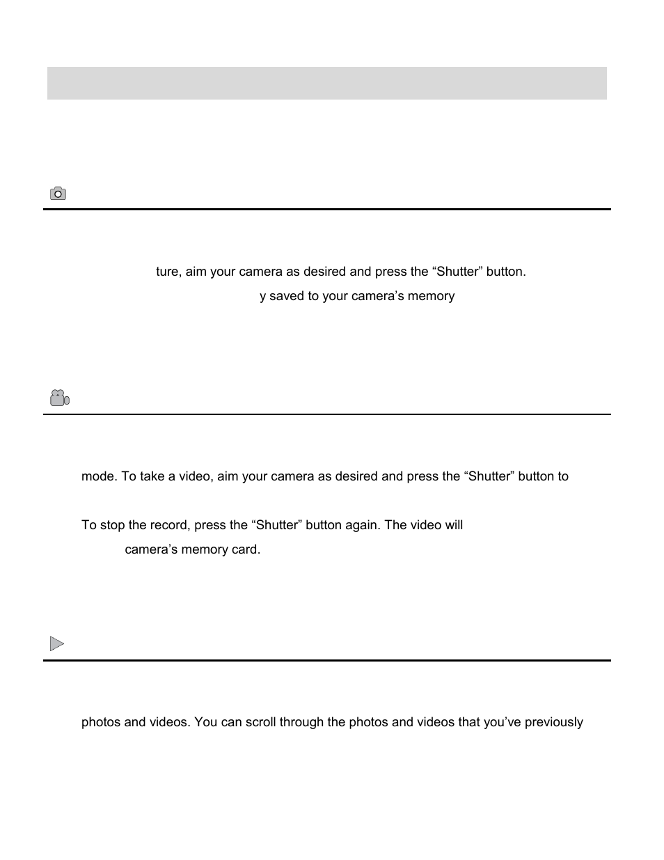 Main camera modes | Vivitar ViviCam 7022 User Manual | Page 8 / 57