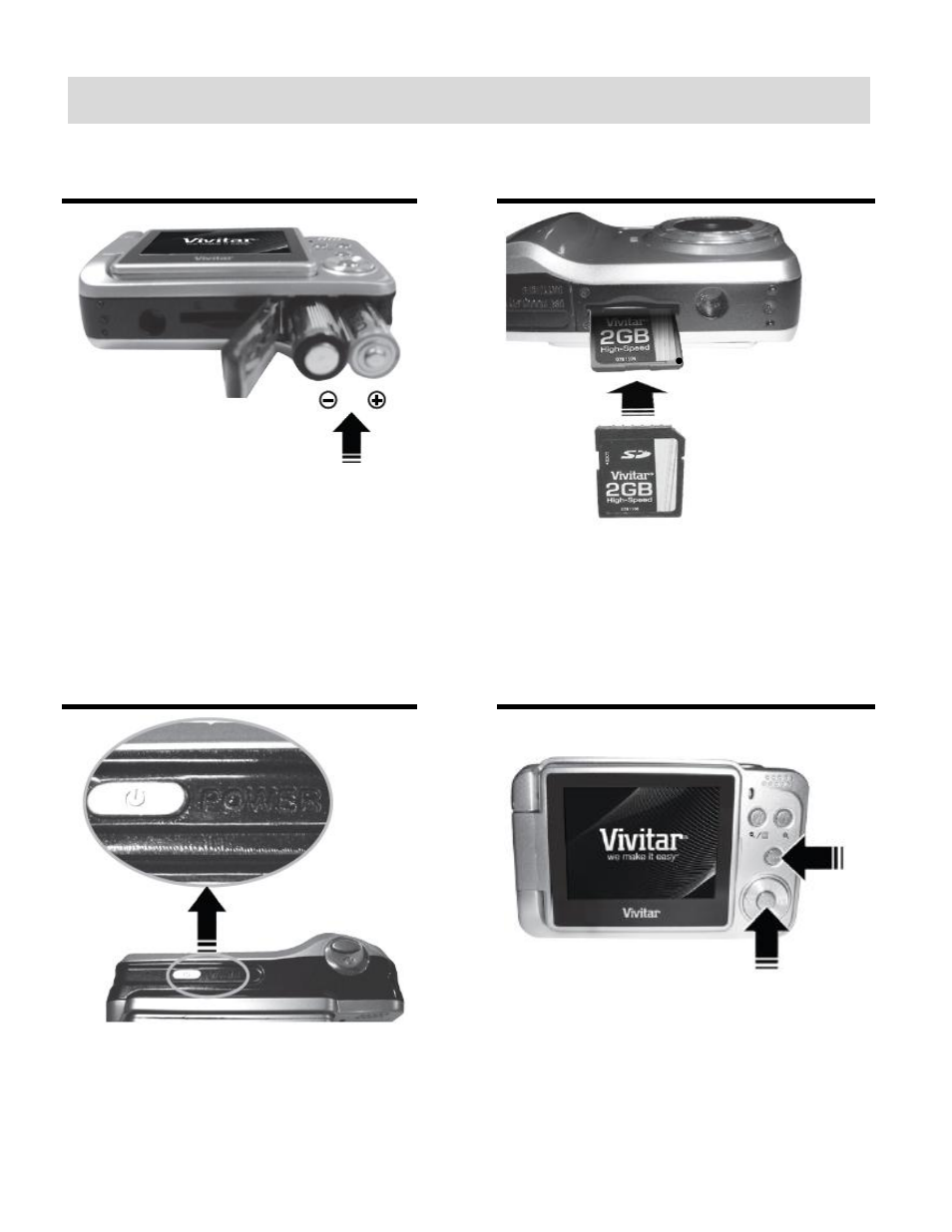 Initial camera setup | Vivitar ViviCam X028 User Manual | Page 5 / 60