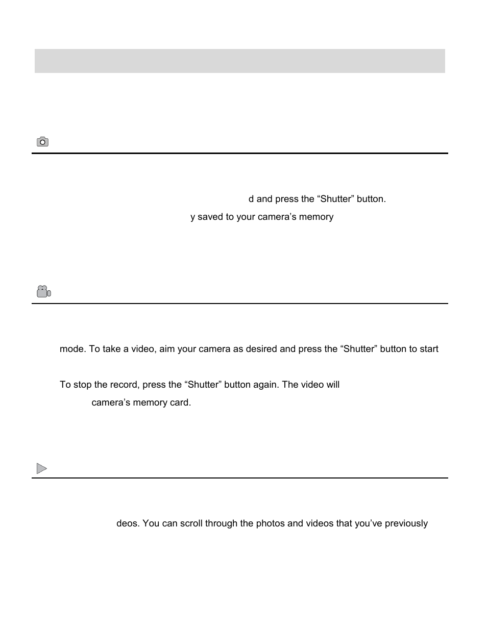 Main camera modes | Vivitar VIVICAM 5028 User Manual | Page 7 / 53