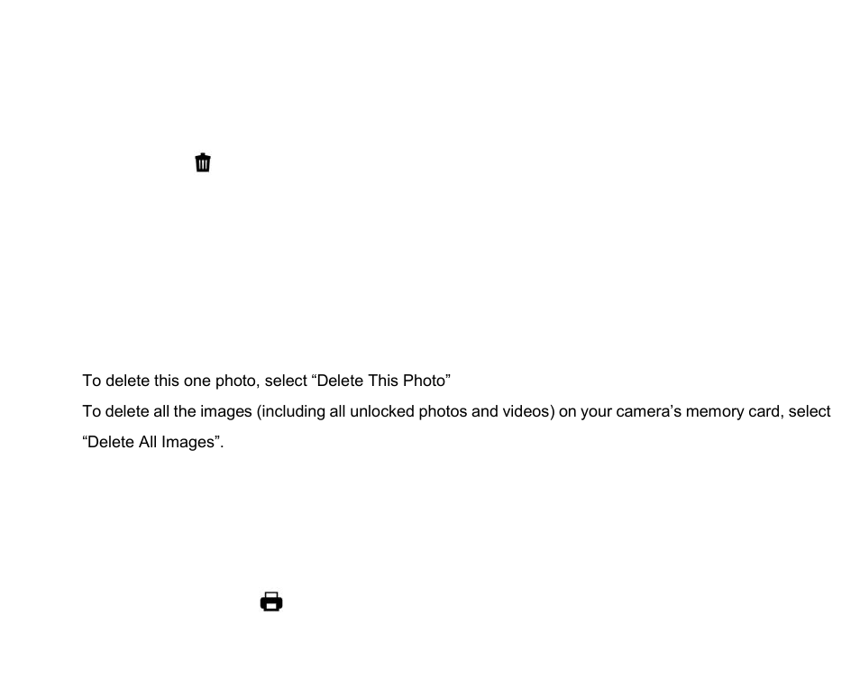 Delete menu, Print photos menu | Vivitar VIVICAM X026 User Manual | Page 35 / 66
