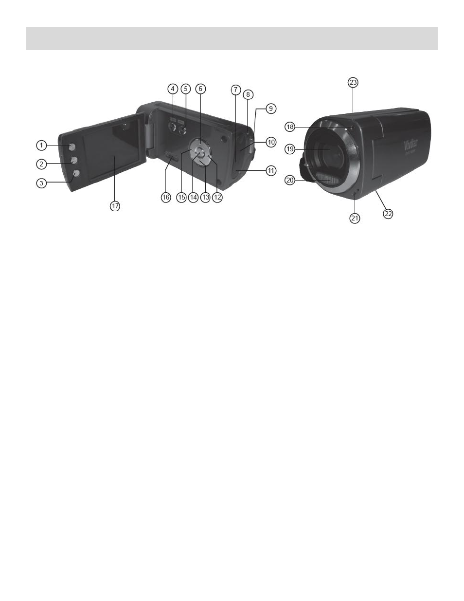 Parts of the camera | Vivitar DVR 1020HD User Manual | Page 6 / 57