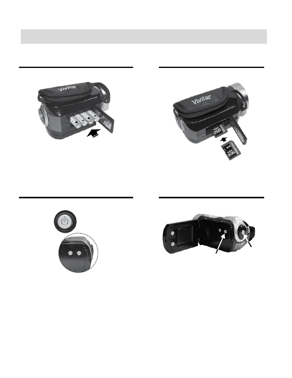Initial camera setup | Vivitar DVR650 User Manual | Page 5 / 44