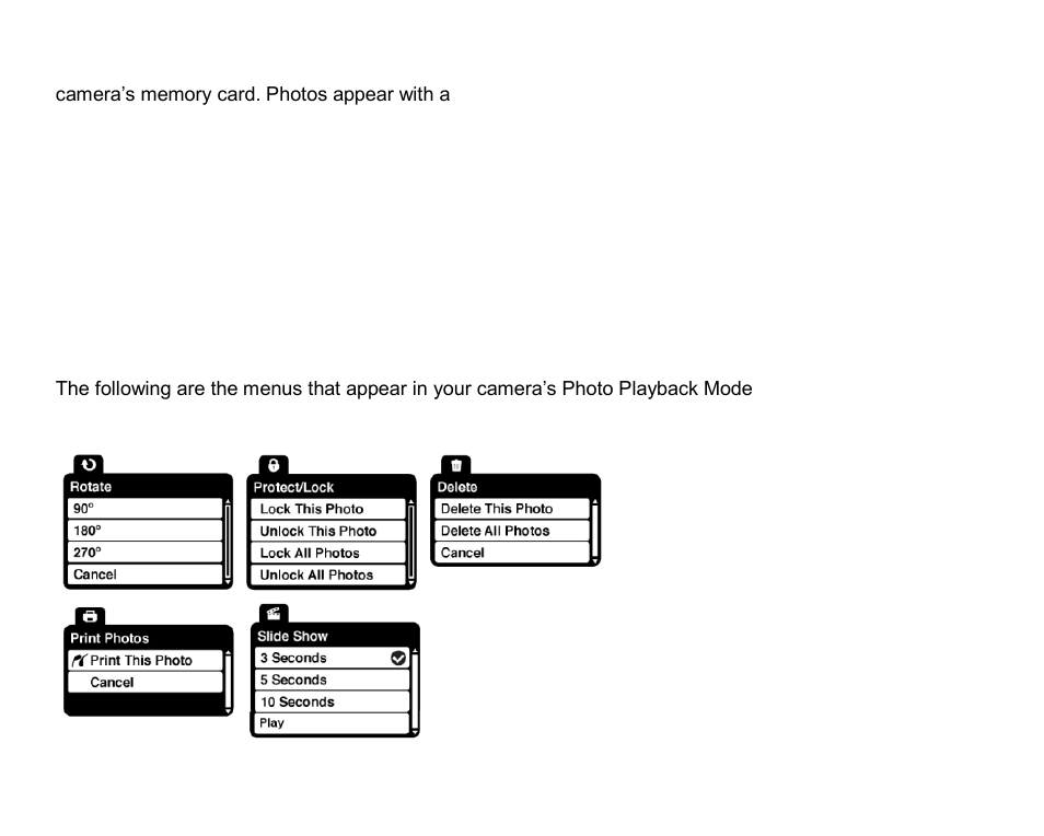 Photo playback mode menus | Vivitar DVR 528 User Manual | Page 52 / 67