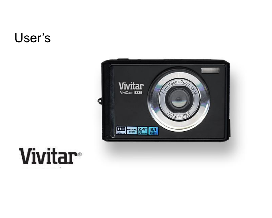 Vivitar ViviCam 8225 User Manual | 58 pages