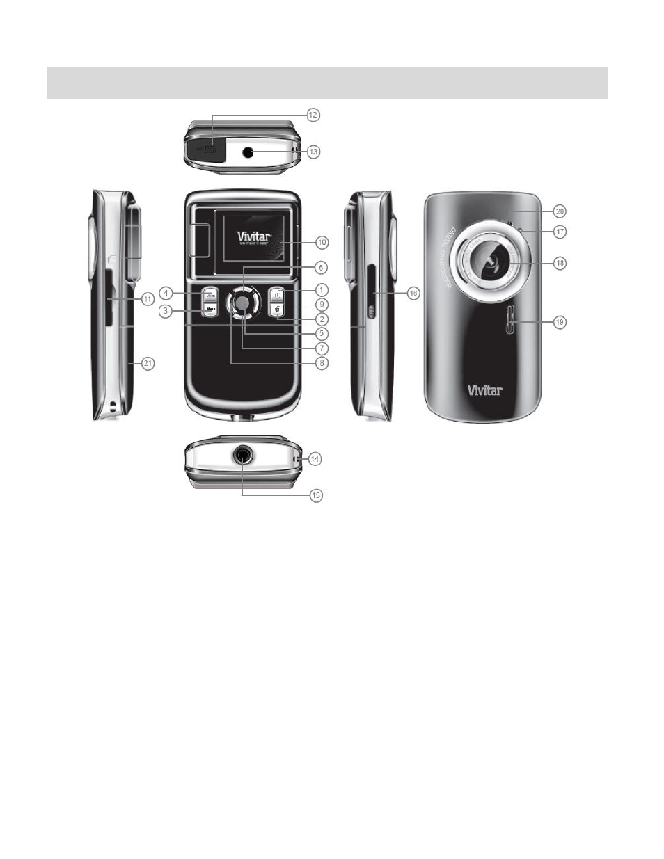 Parts of the camera | Vivitar DVR 620V3 User Manual | Page 4 / 36