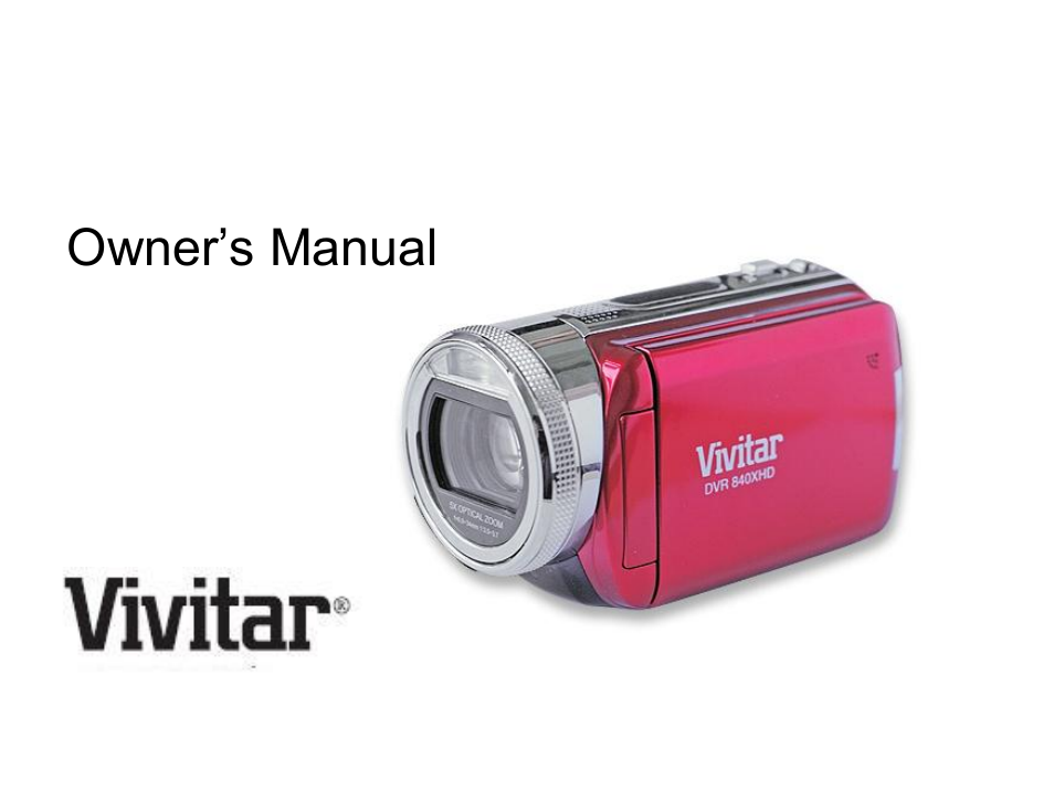 Vivitar 840XHD User Manual | 101 pages