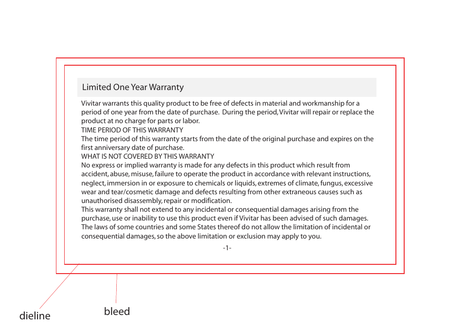 Dieline bleed | Vivitar VIV-AV-842 User Manual | Page 2 / 8