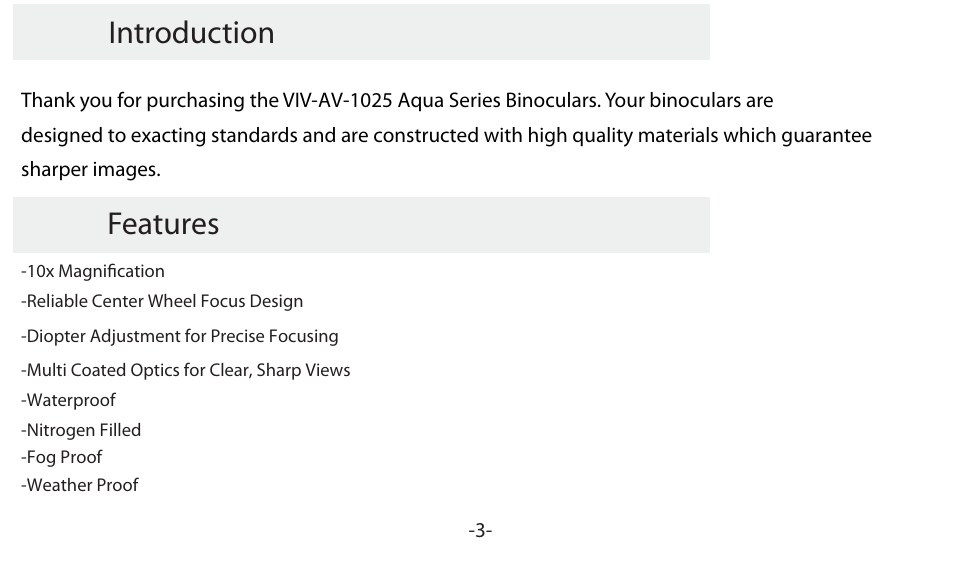 Introduction features | Vivitar VIV-AV-1025 User Manual | Page 4 / 8