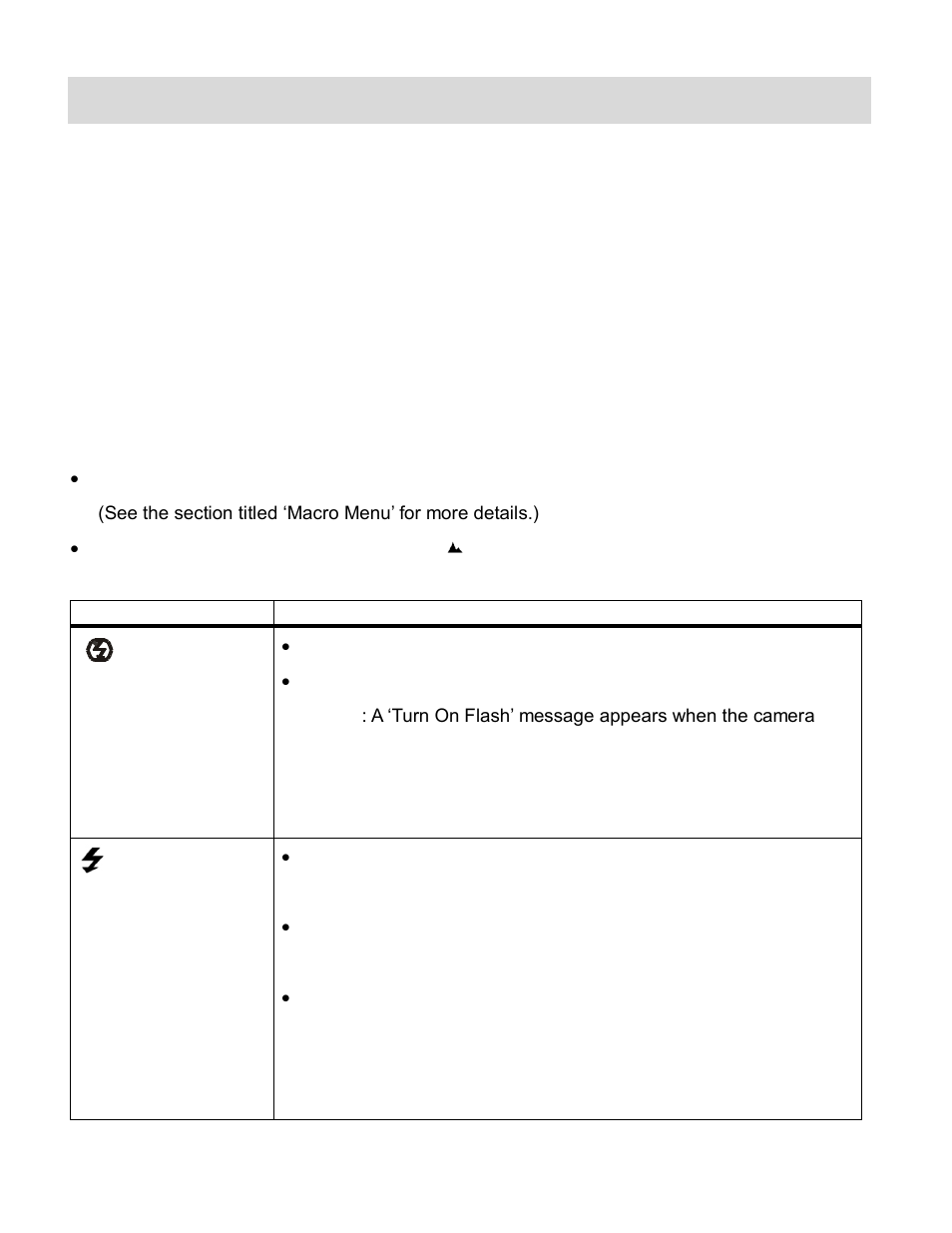 Camera options: flash, macro, zoom, display | Vivitar ViviCam F128 User Manual | Page 15 / 66