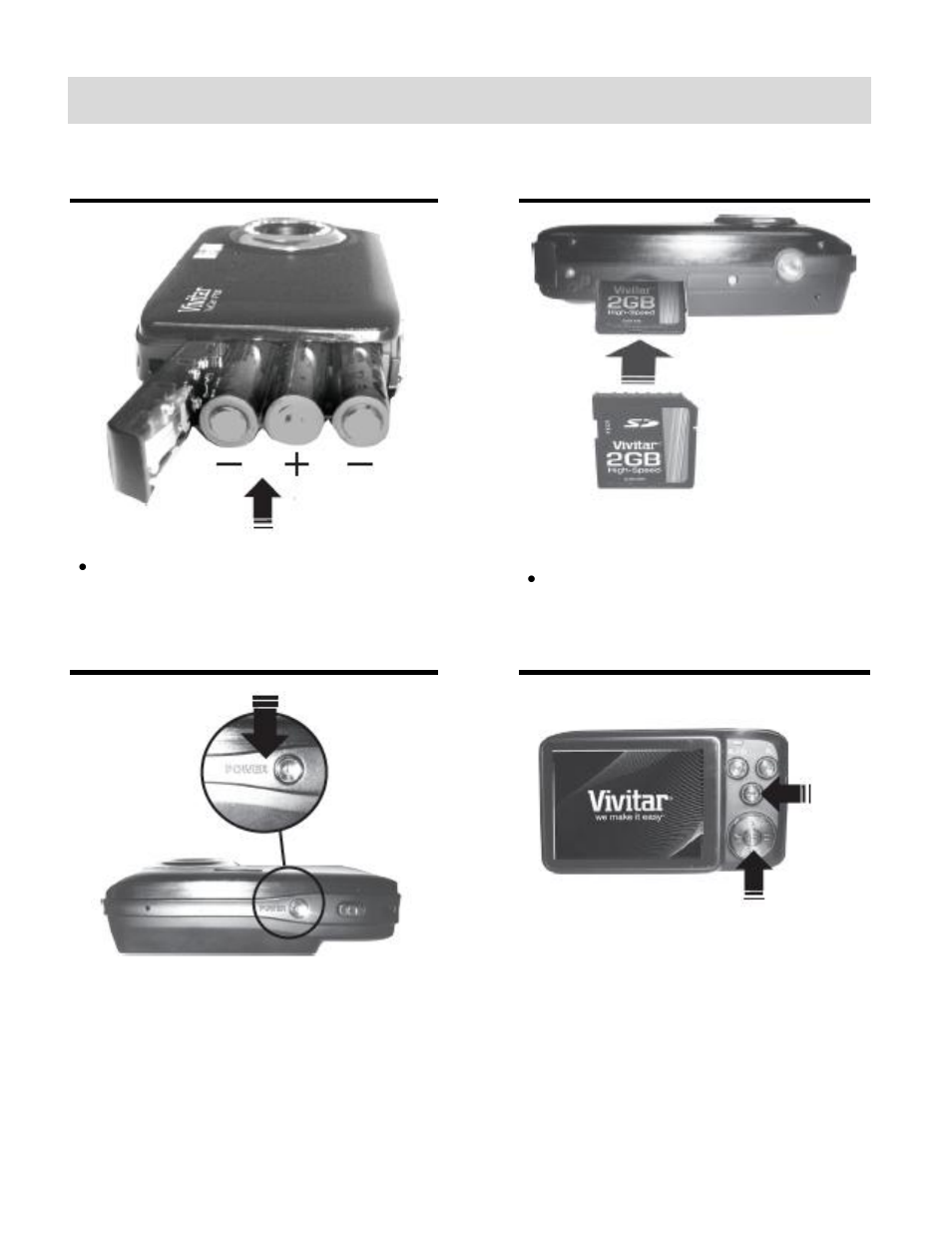 Initial camera setup | Vivitar ViviCam F128 User Manual | Page 5 / 66