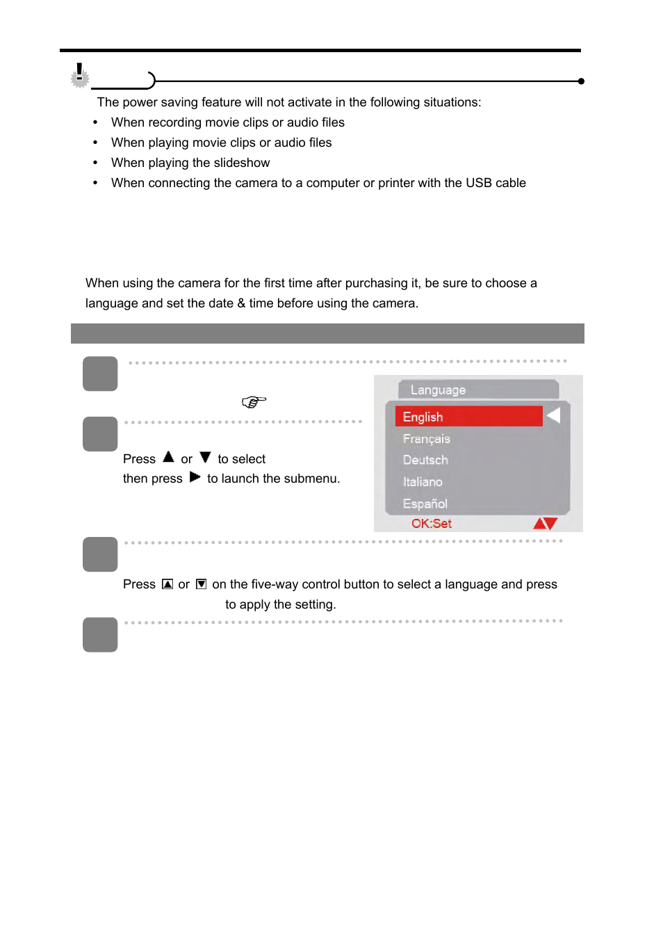 Setting the display language / date & time | VistaQuest AgfaPhoto sensor 505-D User Manual | Page 13 / 53