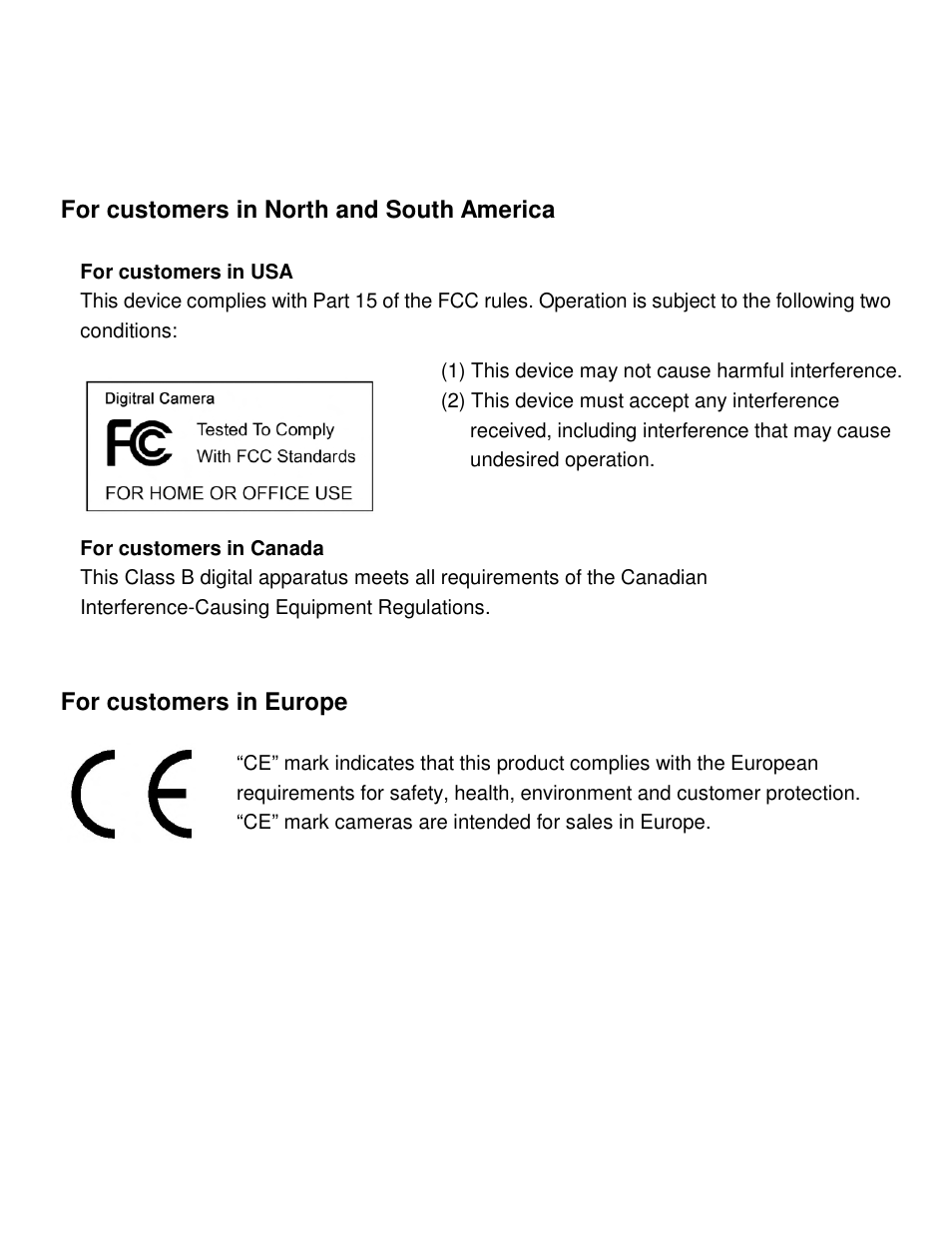For customers in north and south america, For customers in europe | VistaQuest VQ3015 User Manual | Page 2 / 44