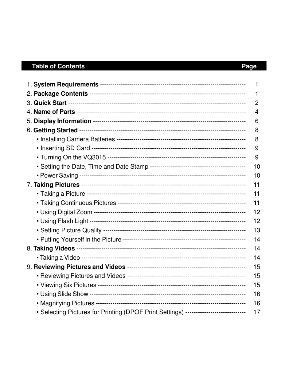VistaQuest VQ3015 User Manual | Page 4 / 44