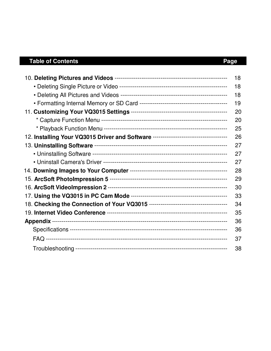 VistaQuest VQ3015 User Manual | Page 5 / 44