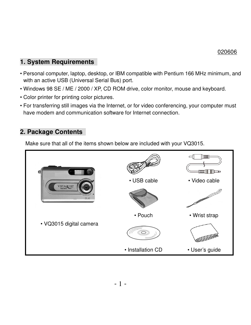 VistaQuest VQ3015 User Manual | Page 6 / 44