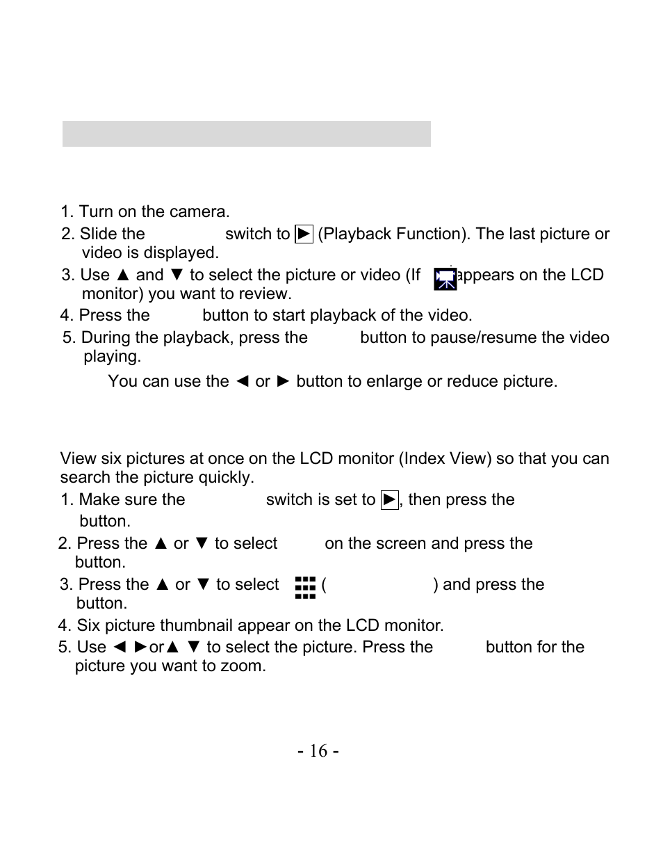 Reviewing pictures and videos | VistaQuest VQ-3110 User Manual | Page 20 / 47