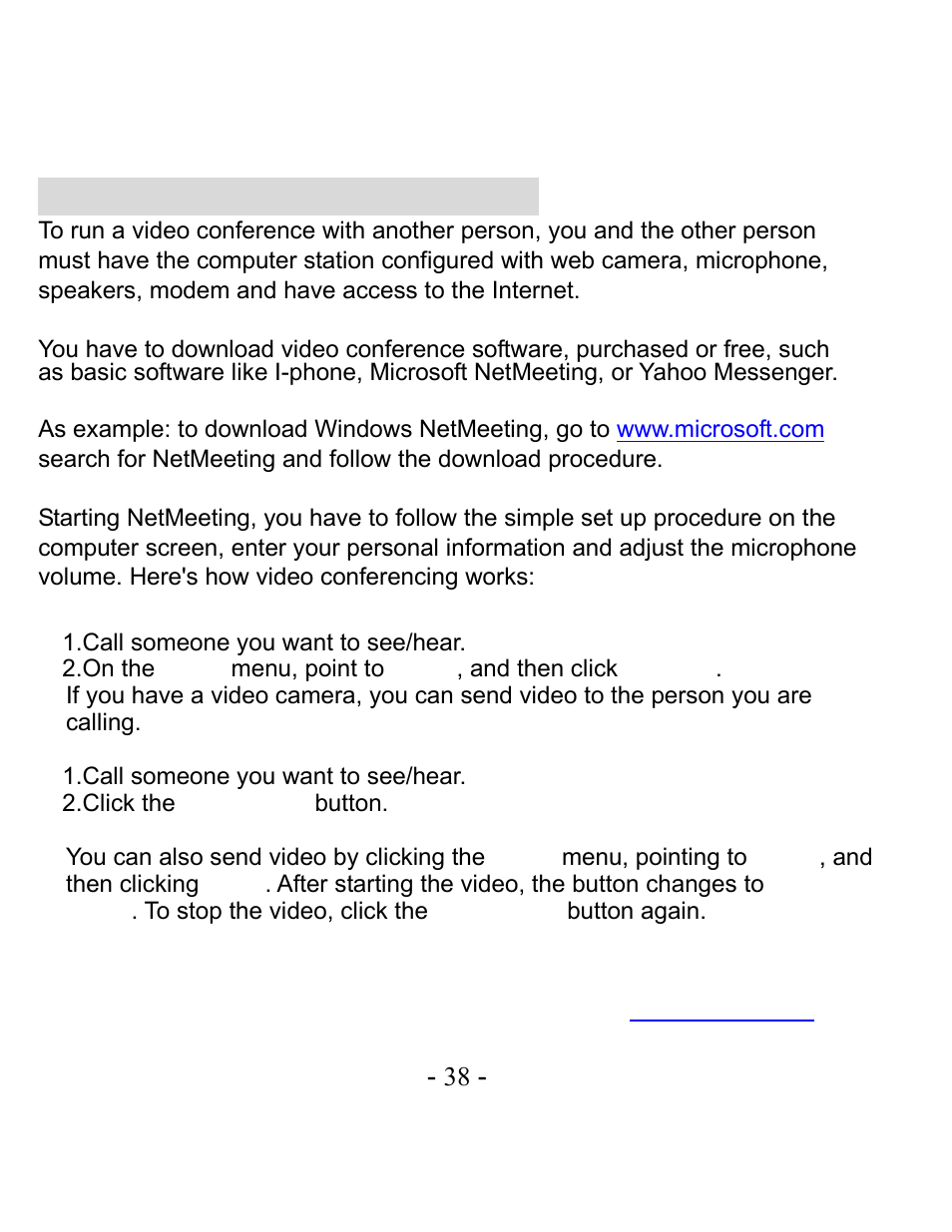 Internet video conferencing | VistaQuest VQ-3110 User Manual | Page 42 / 47