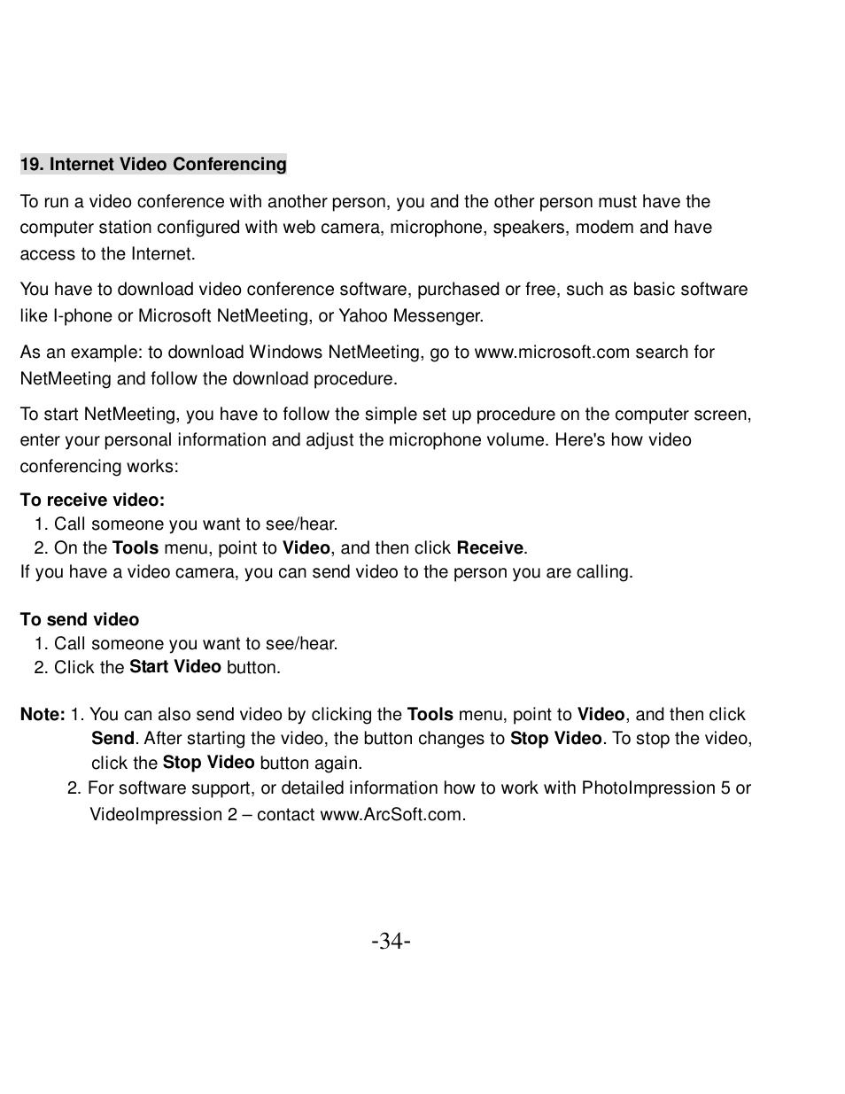 VistaQuest VQ-5015 User Manual | Page 38 / 42