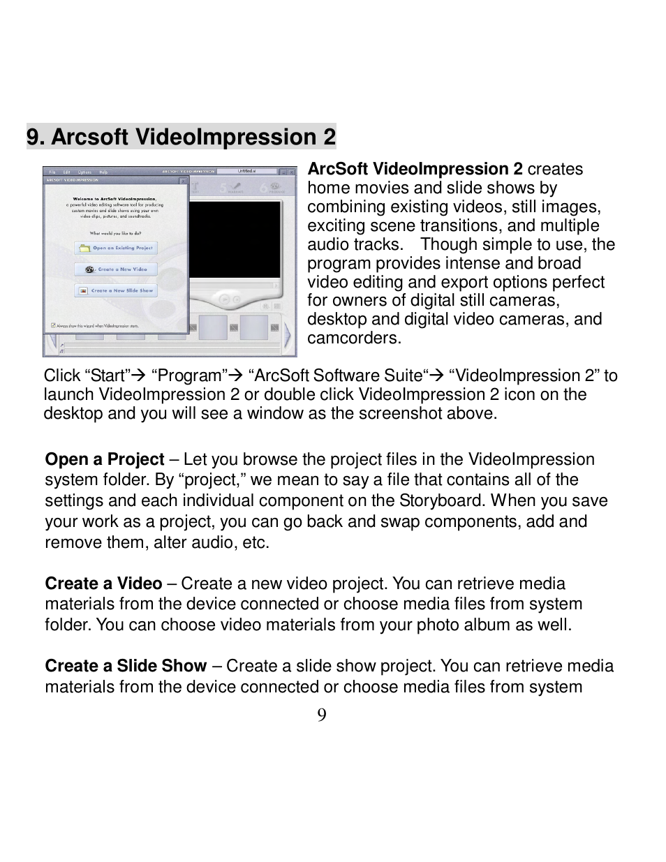 Arcsoft videoimpression 2 | VistaQuest PC130B User Manual | Page 11 / 15