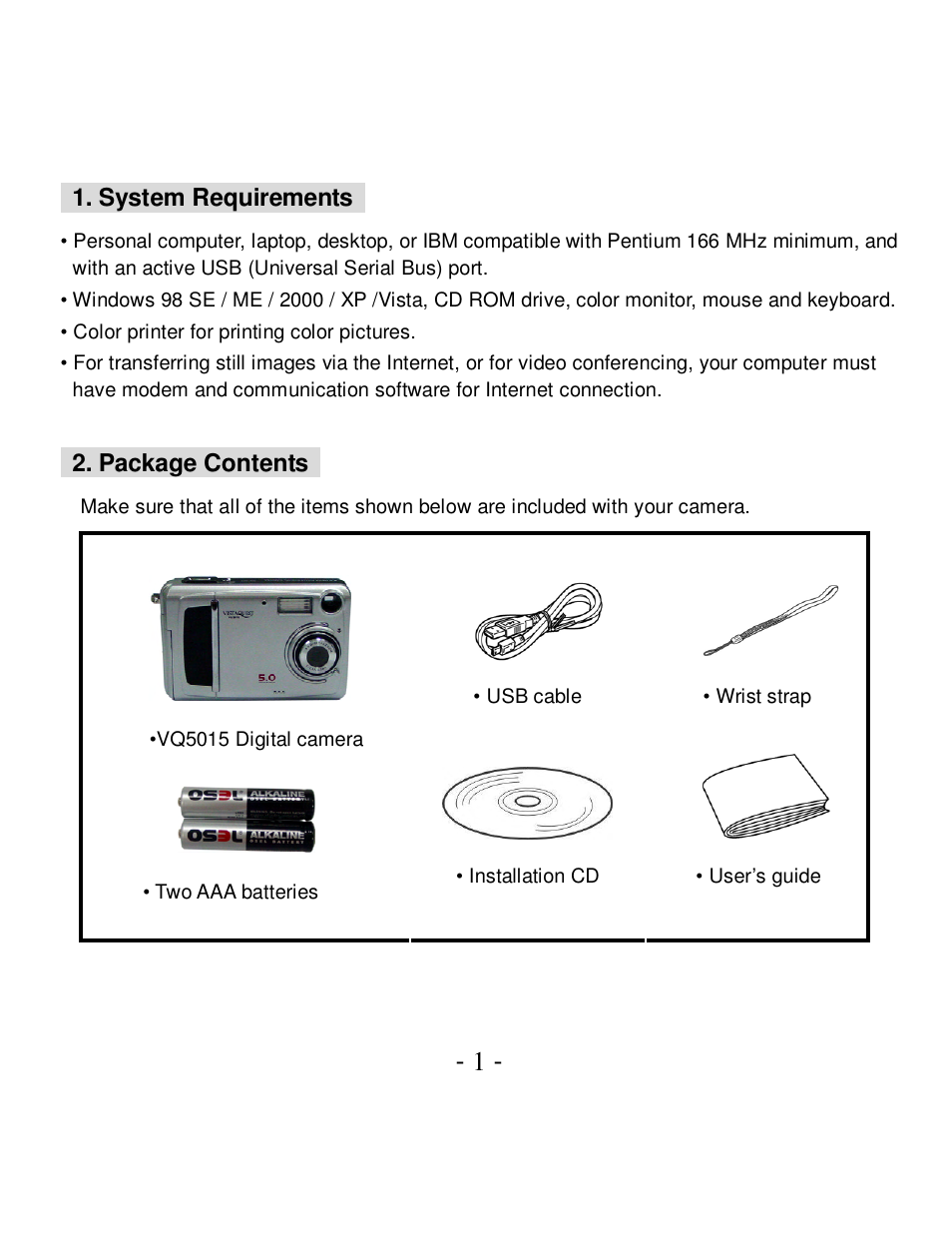 VistaQuest VQ5015 User Manual | Page 5 / 46