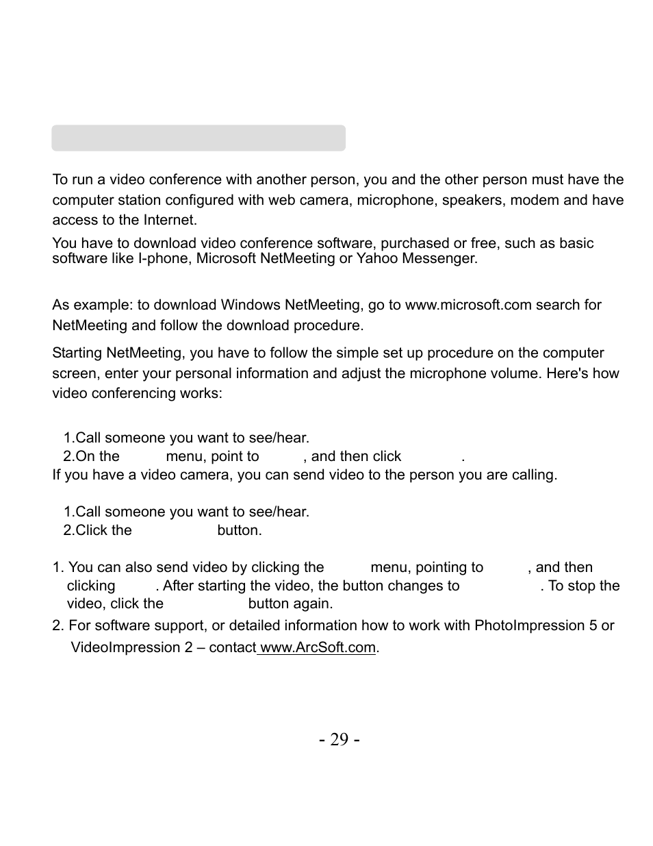 Internet video conferencing | VistaQuest VQ3010 User Manual | Page 33 / 40