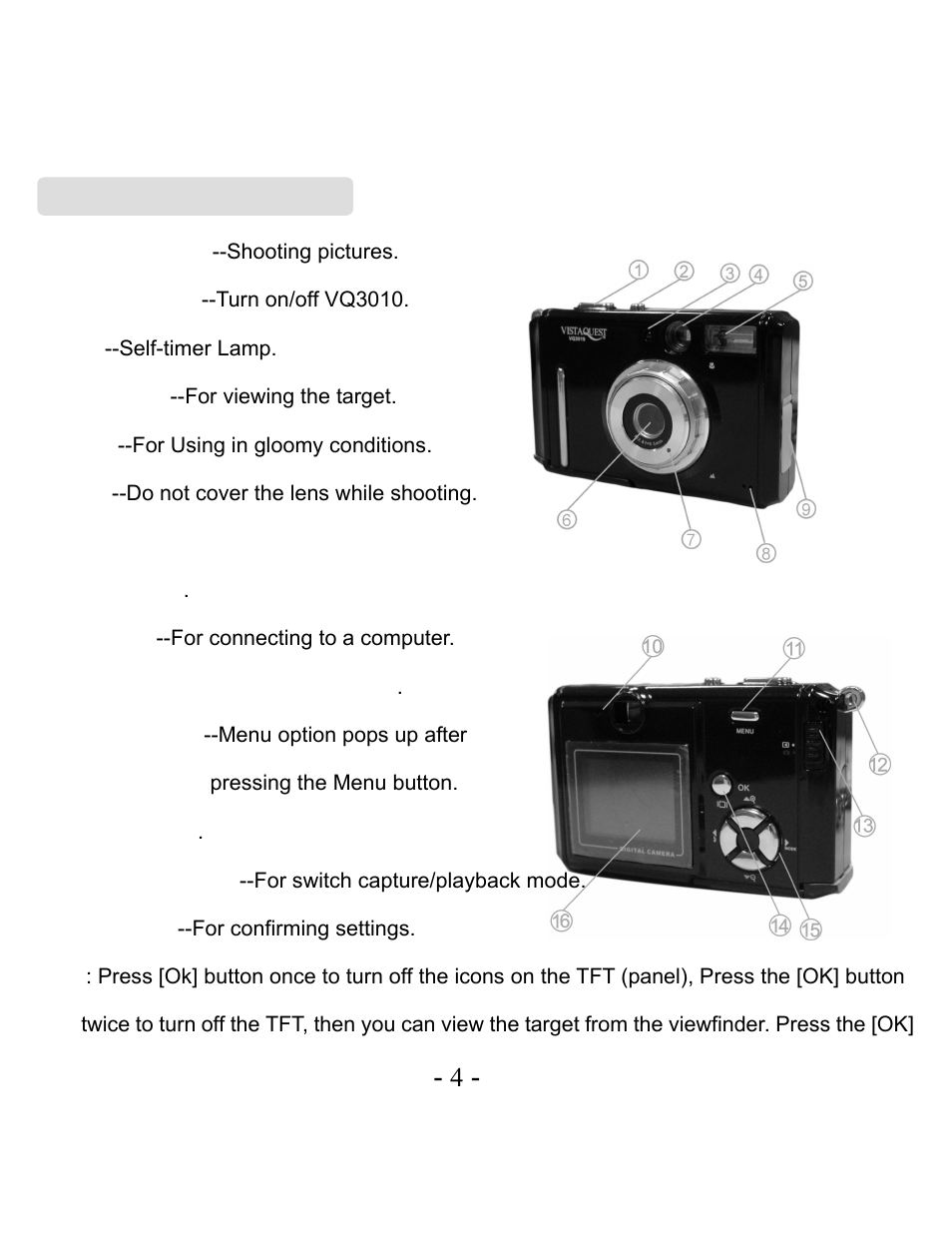 Vq3010 components | VistaQuest VQ3010 User Manual | Page 8 / 40