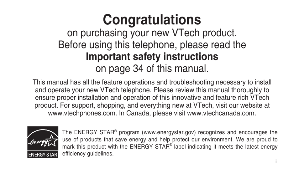 VTech CS2112 User Manual | Page 2 / 56