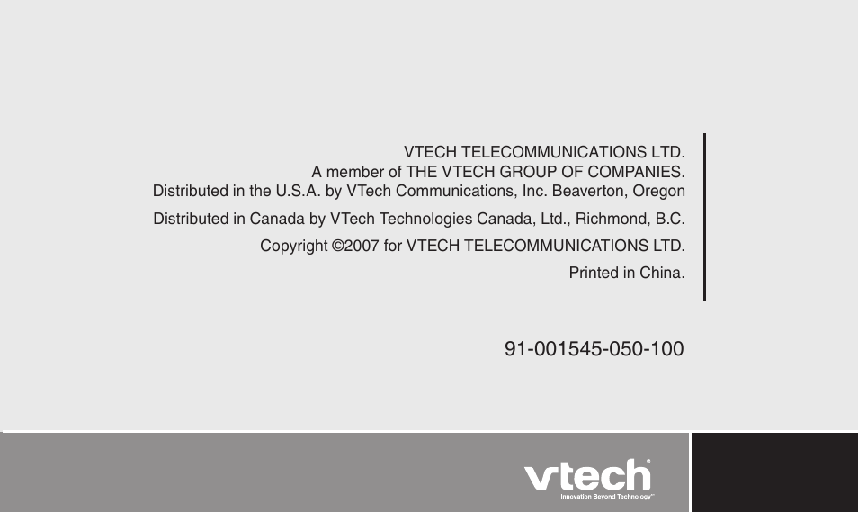 VTech CS2112 User Manual | Page 56 / 56