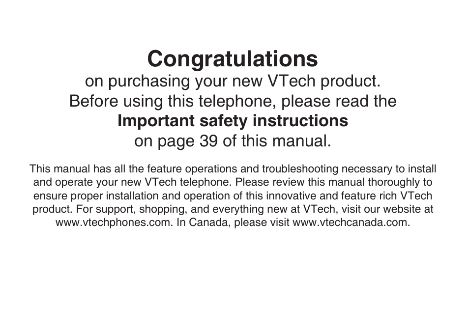 VTech DS4122-4 User Manual | 61 pages
