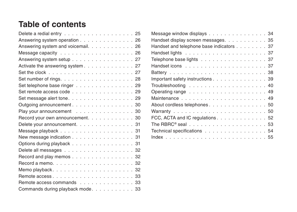 VTech DS4122-4 User Manual | Page 3 / 61