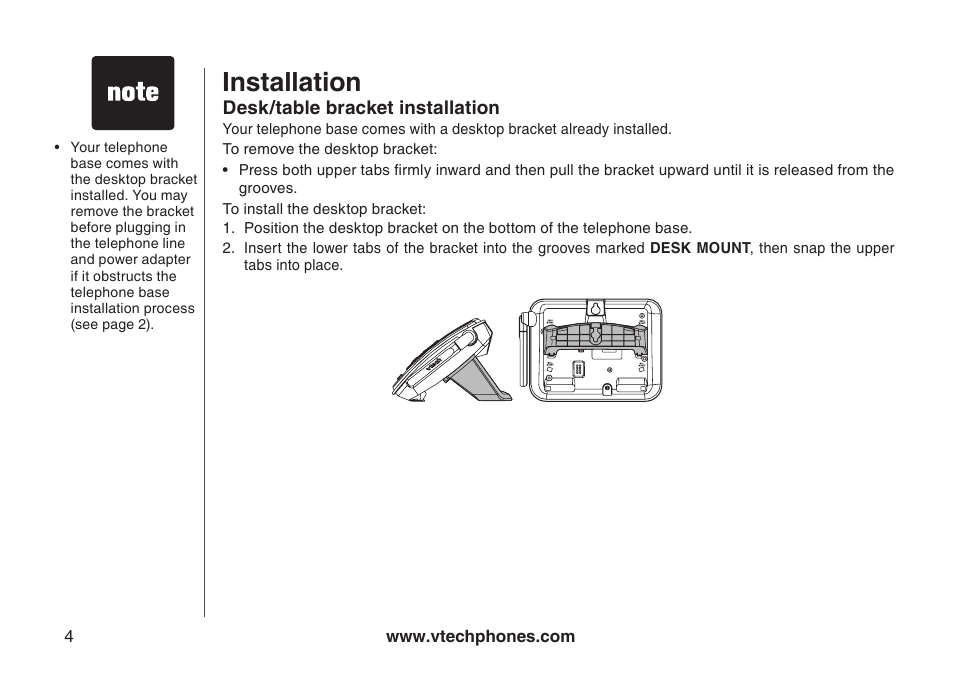 Installation | VTech DS4122-4 User Manual | Page 7 / 61