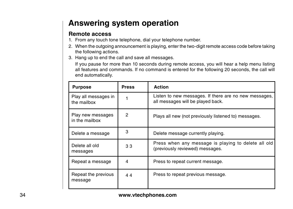 Answering system operation | VTech I6785 User Manual | Page 34 / 58