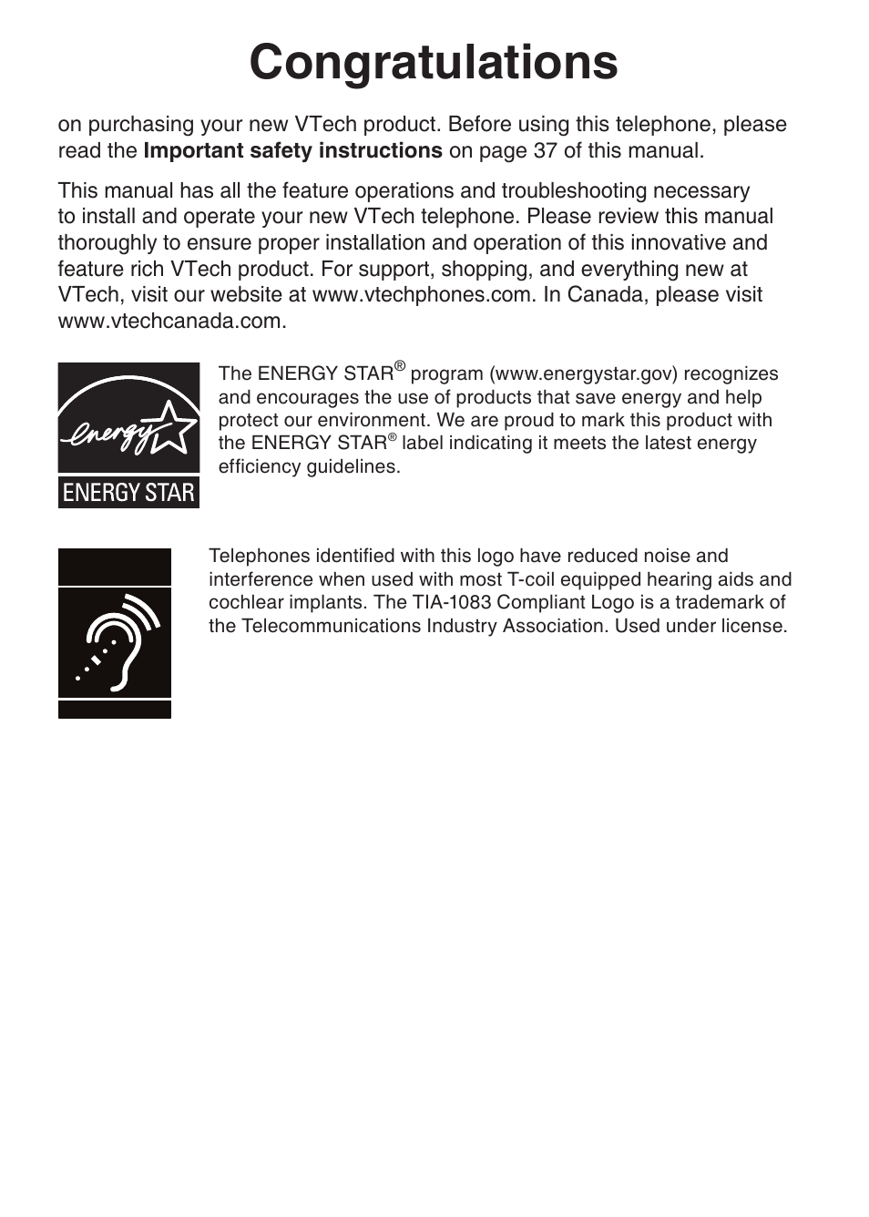 VTech Dect 6.0 DS6211-4 User Manual | Page 2 / 49