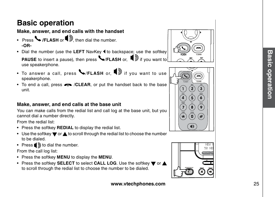 Basic operation | VTech 5873 User Manual | Page 27 / 87