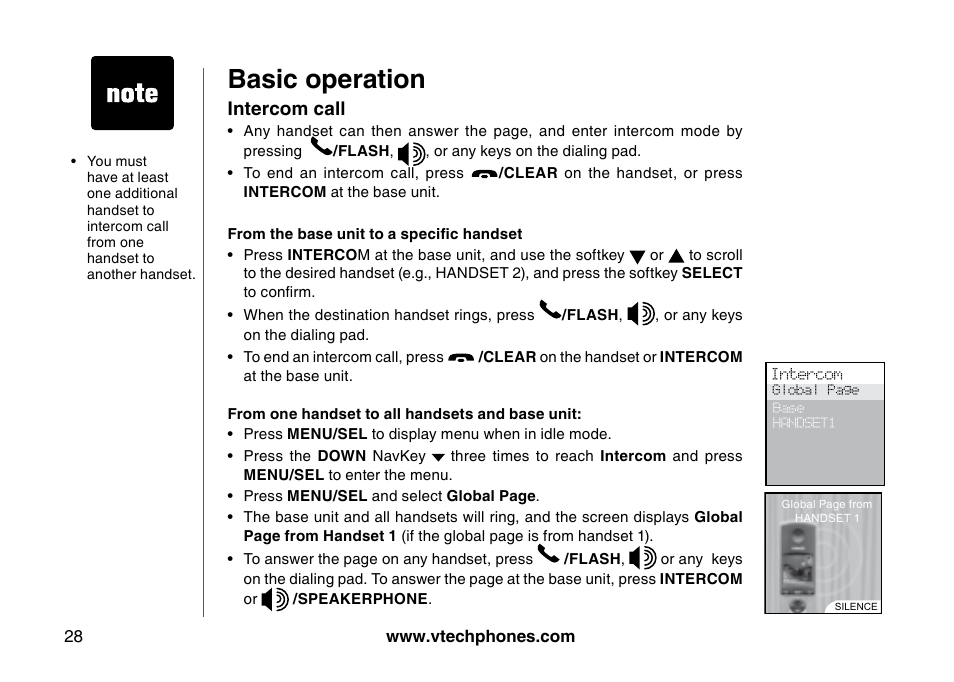 Basic operation | VTech 5873 User Manual | Page 30 / 87