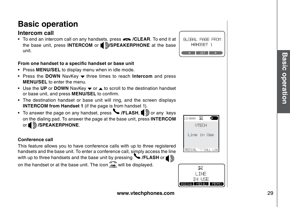 Basic operation | VTech 5873 User Manual | Page 31 / 87