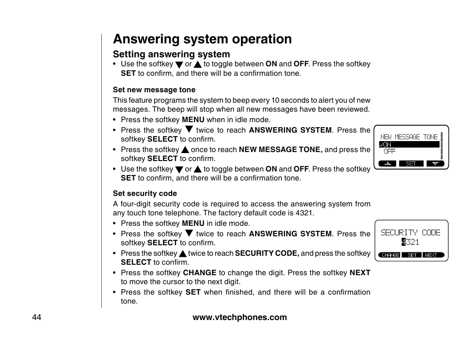 Answering system operation | VTech 5873 User Manual | Page 46 / 87
