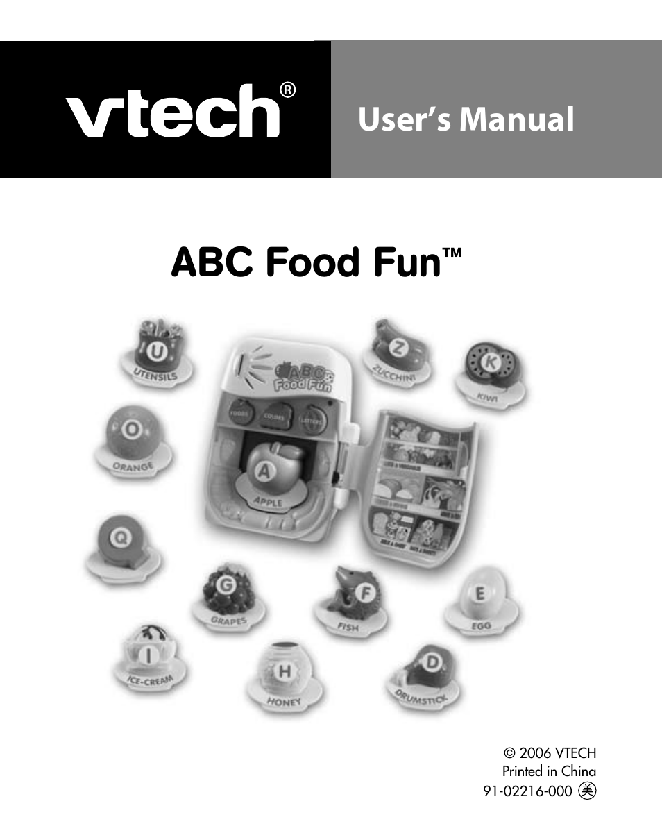 VTech ABC Food Fun User Manual | 8 pages