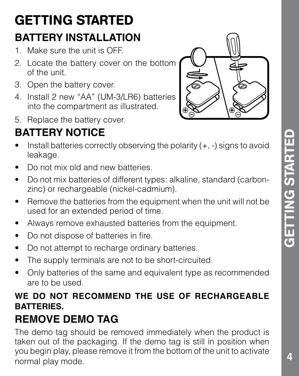 Getting started | VTech ABC Food Fun User Manual | Page 5 / 8