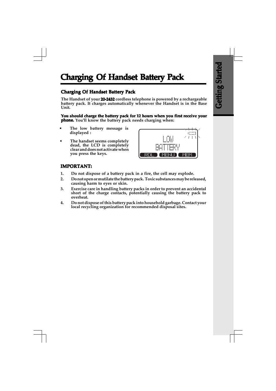 Charging | VTech 20-2432 User Manual | Page 10 / 51