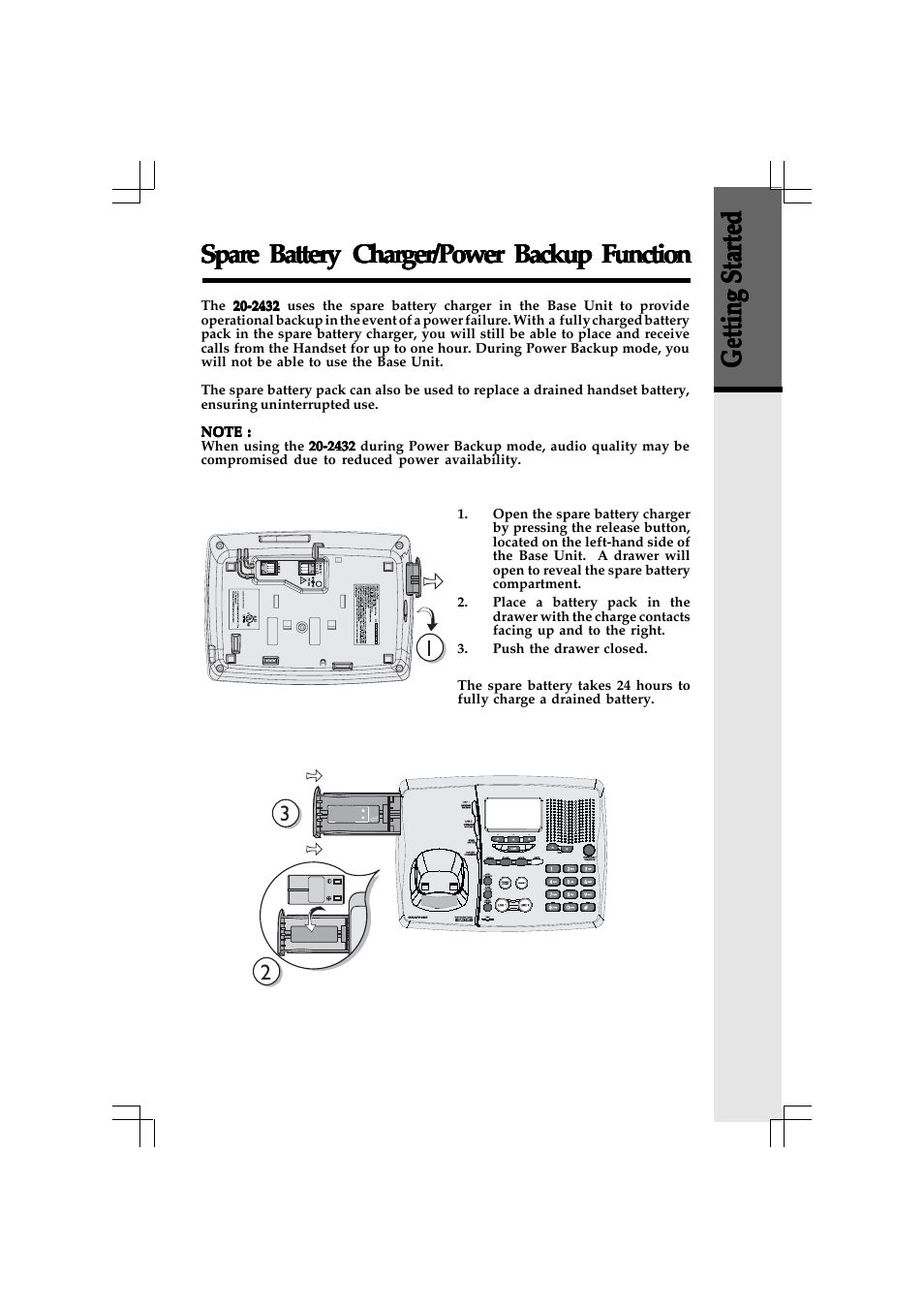 Spare battery | VTech 20-2432 User Manual | Page 12 / 51