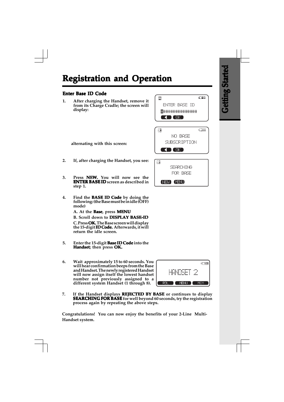 Registration and operation | VTech 20-2432 User Manual | Page 14 / 51