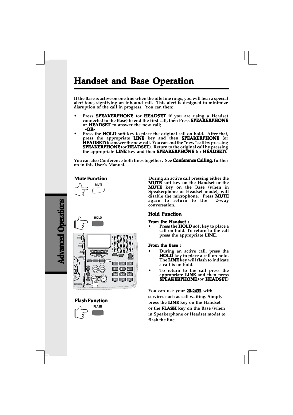 Handset and base operation | VTech 20-2432 User Manual | Page 31 / 51