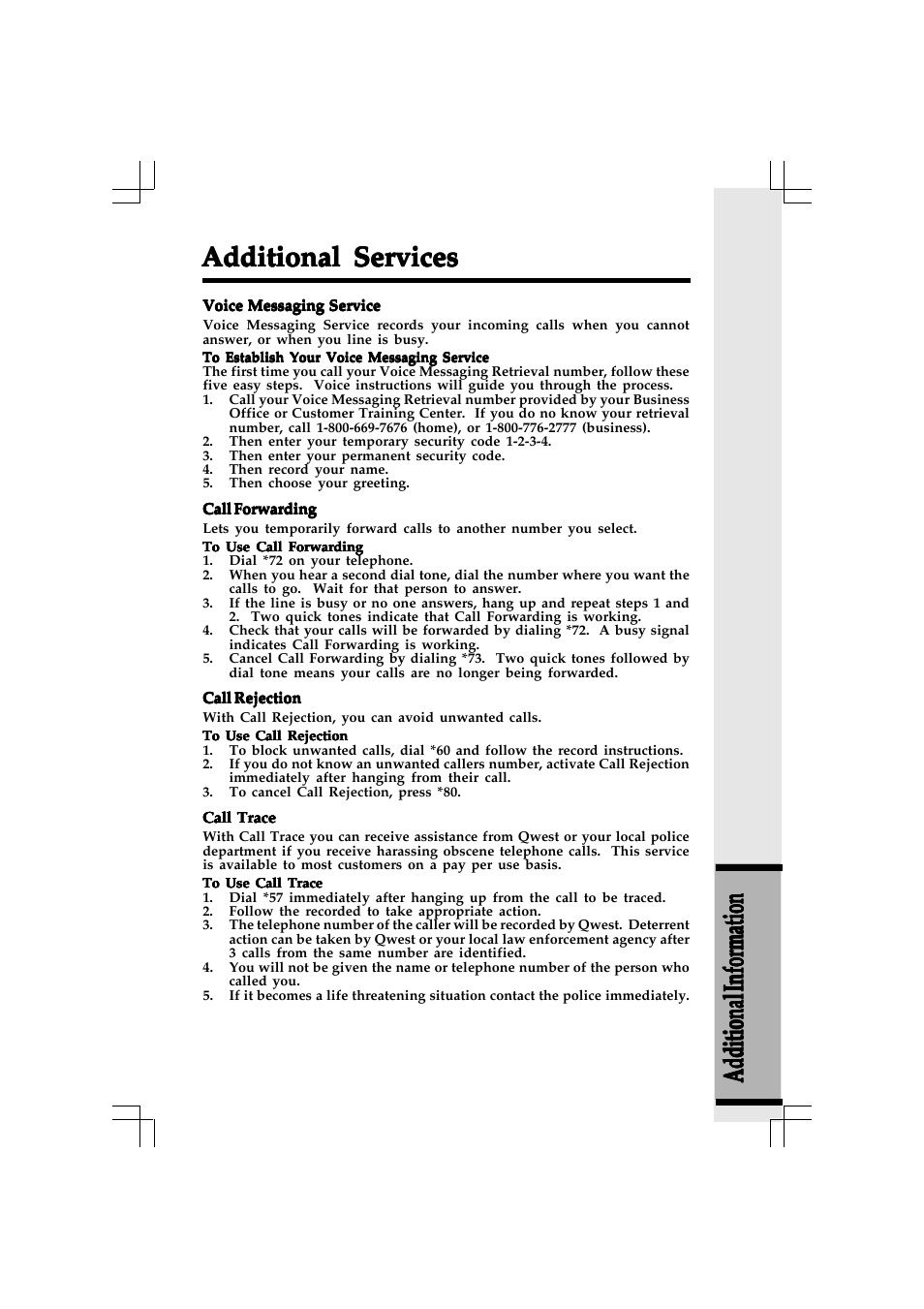 Additional services | VTech 20-2432 User Manual | Page 38 / 51