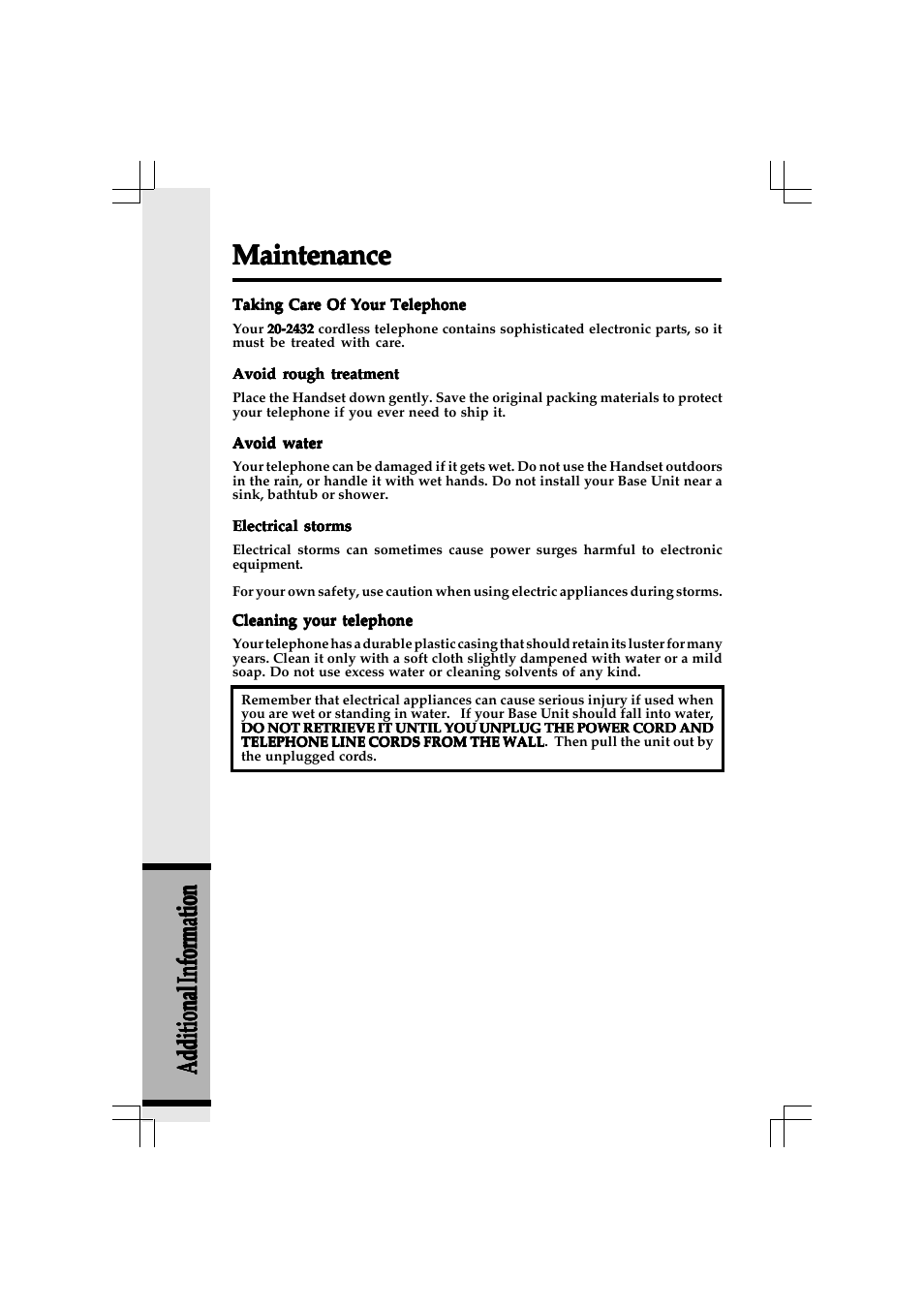 Maintenance | VTech 20-2432 User Manual | Page 41 / 51